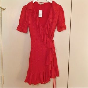 Polka dot wrap dress